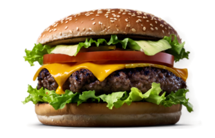 AI generated Huge hamburger on transparent background png