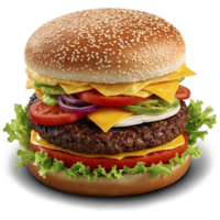 AI generated Huge hamburger on transparent background png