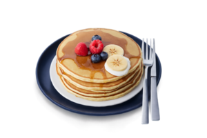 AI generated American blueberry pancakes on transparent background png