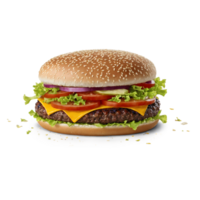 AI generated Huge hamburger on transparent background png