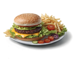 AI generated Huge hamburger on transparent background png