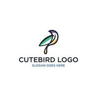 vector línea Arte de resumen vistoso colibrí, colibri pared Arte diseño, mínimo pájaro línea logo icono ilustración aislado en blanco antecedentes