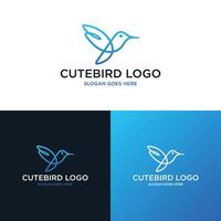 vector línea Arte de resumen vistoso colibrí, colibri pared Arte diseño, mínimo pájaro línea logo icono ilustración aislado en blanco antecedentes