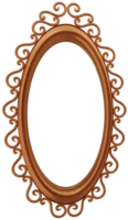 3d Modell- Oval Gold durchbrochen Rahmen auf transparent Hintergrund png