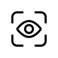 ojo escanear icono en de moda contorno estilo aislado en blanco antecedentes. ojo escanear silueta símbolo para tu sitio web diseño, logo, aplicación, ui vector ilustración, eps10.