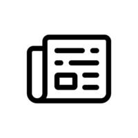 Simple Newspaper line icon vector