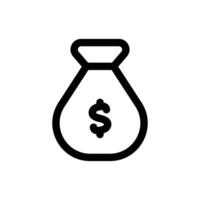 Money Bag icon in trendy outline style isolated on white background. Money Bag silhouette symbol for your website design, logo, app, UI. Vector illustration, EPS10.