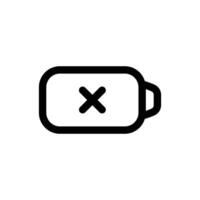 Low Battery icon in trendy outline style isolated on white background. Low Battery silhouette symbol for your website design, logo, app, UI. Vector illustration, EPS10.