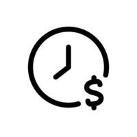 hora es dinero icono en de moda contorno estilo aislado en blanco antecedentes. hora es dinero silueta símbolo para tu sitio web diseño, logo, aplicación, ui vector ilustración, eps10.