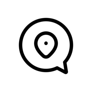 Chat Location icon in trendy outline style isolated on white background. Chat Location silhouette symbol for your website design, logo, app, UI. Vector illustration, EPS10.