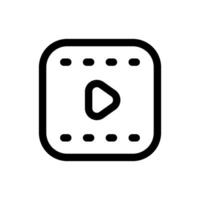 Simple Video line icon vector