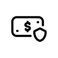 seguro pago icono en de moda contorno estilo aislado en blanco antecedentes. seguro pago silueta símbolo para tu sitio web diseño, logo, aplicación, ui vector ilustración, eps10.