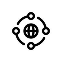 Simple Global Network line icon vector