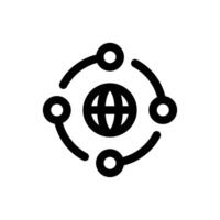 Simple Global Network line icon vector