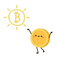 moneda personaje diseño. bitcoin vector. vector