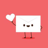 Letter vector. Love letter cartoon vector. Love letter character design. vector