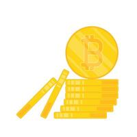 Bitcoin poster design. Coin stack vector. vector