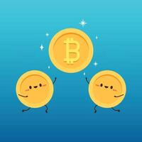 Coin character design. Bitcoin vector. vector