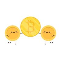 Coin character design. Bitcoin vector. vector