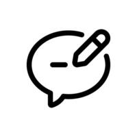 Simple Write a Message line icon vector