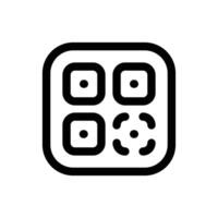 qr código icono en de moda contorno estilo aislado en blanco antecedentes. qr código silueta símbolo para tu sitio web diseño, logo, aplicación, ui vector ilustración, eps10.