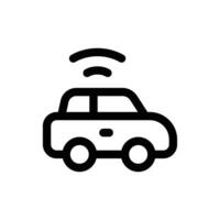 inteligente coche icono en de moda contorno estilo aislado en blanco antecedentes. inteligente coche silueta símbolo para tu sitio web diseño, logo, aplicación, ui vector ilustración, eps10.