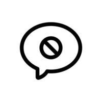 Simple No Chat line icon vector