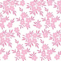 Soft Pink Minimalistic Flowers Pattern vector