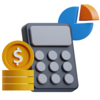 Finance calculation 3d graphic illustration png