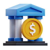 Bank building 3d graphic illustration png