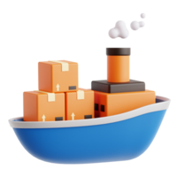 Cargo ship 3d graphic illustration png