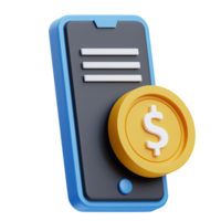 Mobile finance 3d graphic illustration png