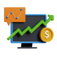 Finance anaysis 3d graphic illustration png