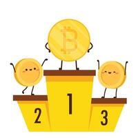 Coin character design. Bitcoin vector. vector