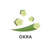 Okra on white background. Okra vector. Okra logo design. vector
