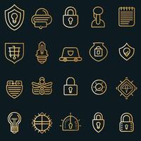 Set of thin-line security icons. Protection icons. Security symbols vector