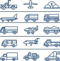 auto, icono, camión, transporte, transporte, autobús, vector, vector