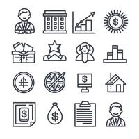 Set of line icons for finance. A collection of editable stroke icons including cards, money, cash, payments, and finance, business and icons set, vector