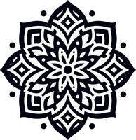 flat and minimalist mandala design black on a white background vector