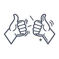 Icon with two thumbs up and down that resembles a line vector