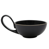 a black ceramic cup on a transparent background png
