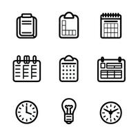 a collection of calendar icons that includes a simple and line image. vector