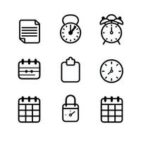 a collection of calendar icons that includes a simple and line image. vector