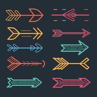 Arrow symbol collection curved arrow icons curved arrows set line icon vector