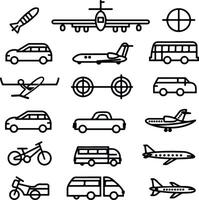 auto, icono, camión, transporte, transporte, autobús, vector, vector