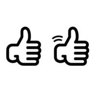 Icon with two thumbs up and down that resembles a line vector