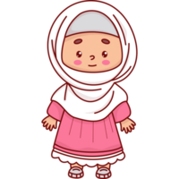 muslim flicka i traditionell kläder hijab png