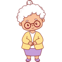 Cute elderly woman grandmother png