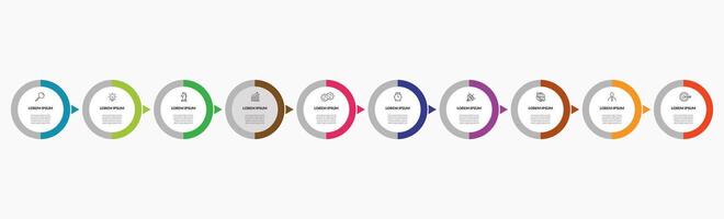 Vector Infographic design business template with icons and 10 options or steps. square design or diagram