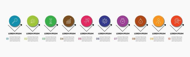 Vector Infographic design business template with icons and 10 options or steps. square design or diagram